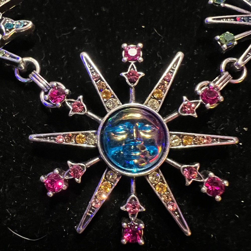 KIRKS FOLLY Rainbow Star Starburst Necklace Multicolor 17'' - Picture 4 of 6